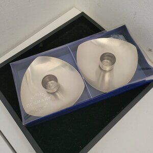 NIB Danish MCM Stainless Steel Candle Holders